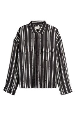 HONOR THE GIFT Honor Stripe Button-Up Shirt in Black