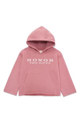 HONOR THE GIFT Kids' Logo Cotton Hoodie in Mauve