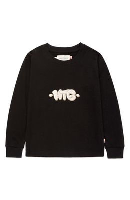 HONOR THE GIFT Kids' Long SleeveCotton Graphic T-Shirt in Black