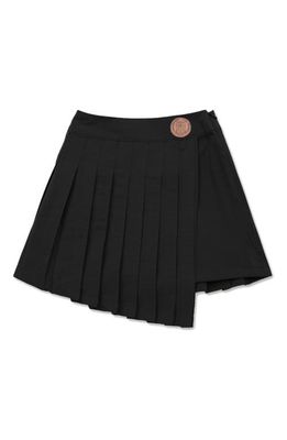 HONOR THE GIFT Kids' Pleated Asymmetric Skirt in Black
