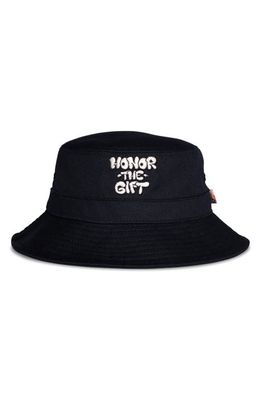 HONOR THE GIFT Logo Script Bucket Hat in Black