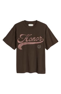 HONOR THE GIFT Logo Script Cotton Graphic T-Shirt in Black