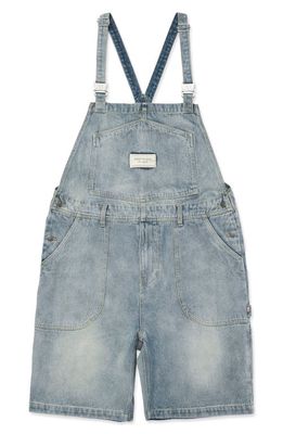HONOR THE GIFT Long Overall Shorts in Light Indigo