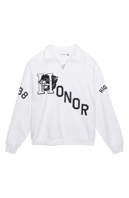 HONOR THE GIFT Mascot Graphic Cotton Polo Sweater in White