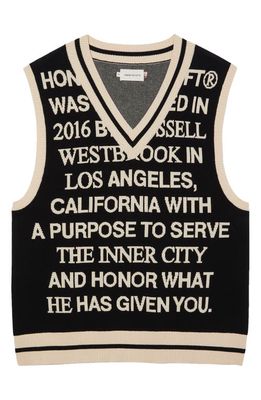 HONOR THE GIFT Men's Oversize 2016 Private Sweater Vest in Black