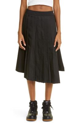 HONOR THE GIFT Pleated Asymmetric A-Line Skirt in Black
