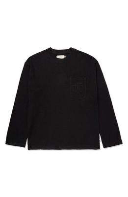 HONOR THE GIFT Purpose Embroidered Waffle Knit Cotton Graphic T-Shirt in Black