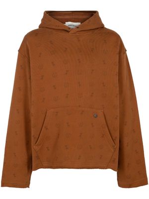 Honor The Gift raw-edge cotton hoodie - Brown
