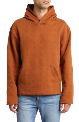 HONOR THE GIFT Raw Edge Cotton Hoodie in Copper