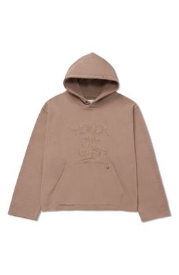 HONOR THE GIFT Script Logo Embroidered Hoodie in Light Brown