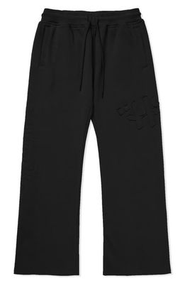 HONOR THE GIFT Script Logo Patch Embroidered Sweatpants in Black