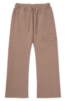 HONOR THE GIFT Script Logo Patch Embroidered Sweatpants in Light Brown