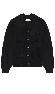 Honor The Gift Stamped Patch Cardigan in Black