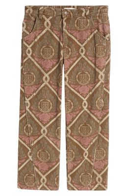 HONOR THE GIFT Straight Crop Leg Pants in Brown