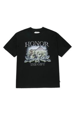 HONOR THE GIFT Tobacco Field Cotton Graphic T-Shirt in Black