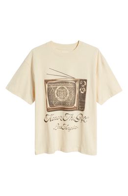 HONOR THE GIFT TV Cotton Graphic T-Shirt in Bone