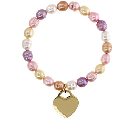 Honora Cultured Pearl Heart Charm Bracelet