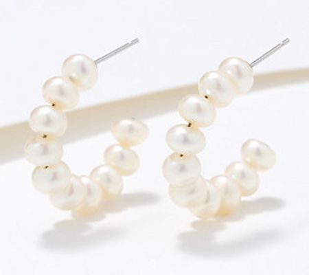 Honora Cultured Potato Pearl 1" Hoop Earrings, Sterling Silver