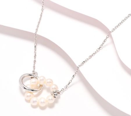 Honora Diamond Cut Forzatina Chain Necklace w/ Pearls