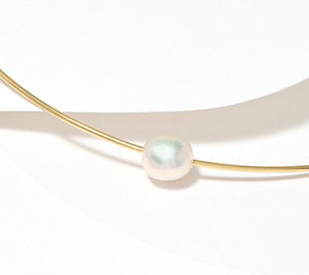 Honora Omega Necklace with Sliding Cultured Ming Pearl, SS