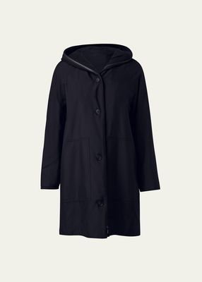 Hooded Cashmere Two-In-One Short Coat