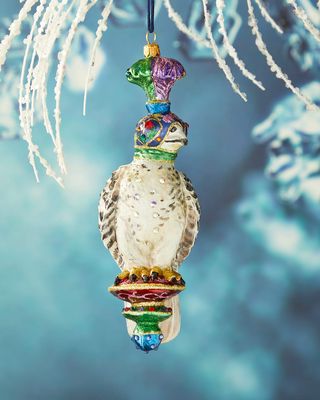 Hooded Falcon Glass Ornament