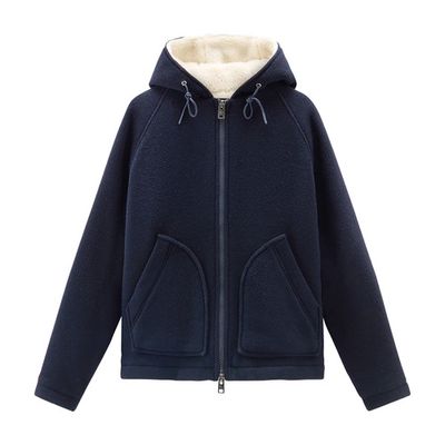 Hooded Jacket in Manteco Wool Blend