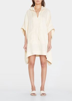 Hooded Linen Coverup Poncho