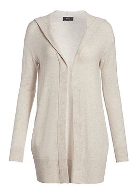 Hooded Open-Front Cardigan