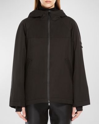 Hooded Raglan-Sleeve Raincoat