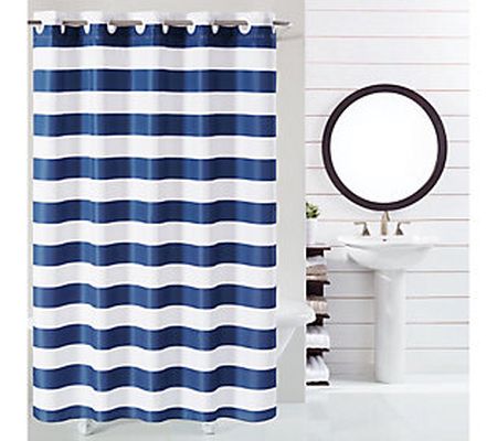 Hookless 74"x71" Cabana Stripe Shower Curtain