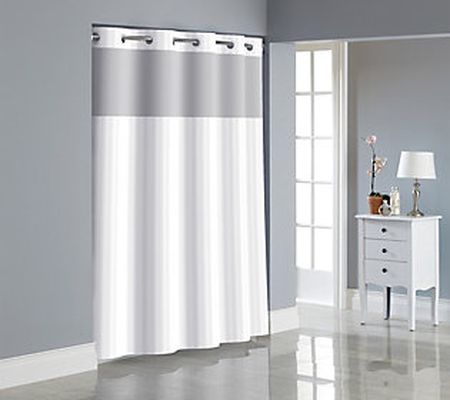 Hookless Satin Stripe 74"x71" Shower Curtain