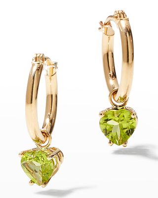 Hoop Earrings with Removable Heart