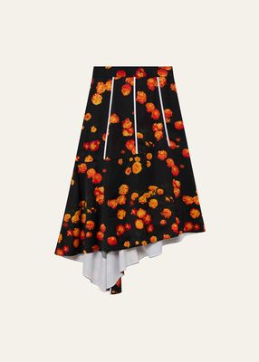 Hope Floral-Print High-Low Skirt