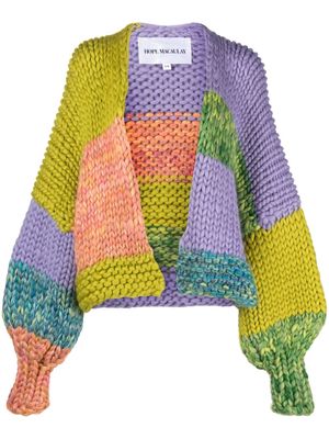 HOPE MACAULAY Lyra colour-block chunky-knit cardigan - Green