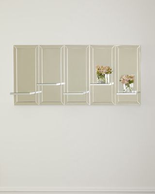 Horizontal Mirrored Wall Shelves