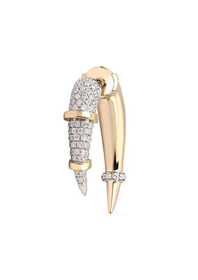 Horn 14K Yellow Gold & 0.64 TCW Diamond Single Earring