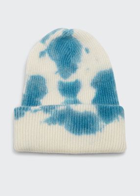 Hot Parker Tie-Dye Cashmere Rib Beanie Hat