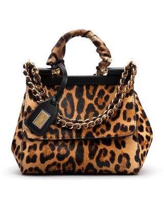 Hot Stuff Leopard-Print Fur Satchel Bag