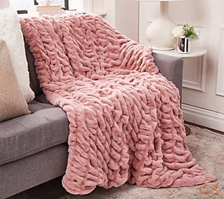 Hotel duCobb Oversized Ruched Faux Fur Throw byDennis Basso
