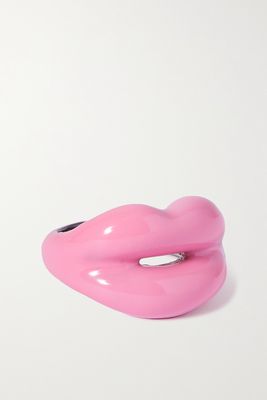Hotlips - Bubblegum Pink Silver And Enamel Ring - 6