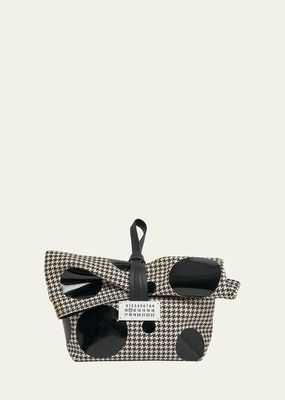 Houndstooth Circle Patent Clutch Bag