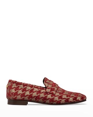 Houndstooth Flat Penny Loafers