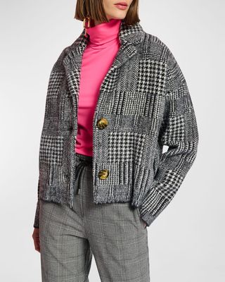 Houndstooth Knitted Jacket
