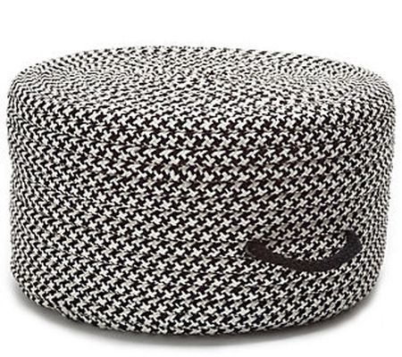 Houndstooth Pouf - Black 20" x 20" x 11"