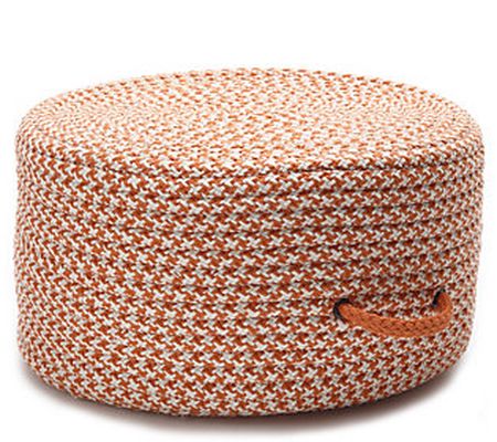 Houndstooth Pouf - Orange 20" x 20" x 11"