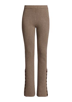 Houndstooth Wool & Cashmere Pants