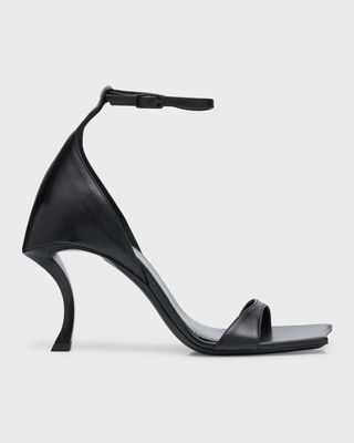 Hourglass Leather Ankle-Strap Sandals