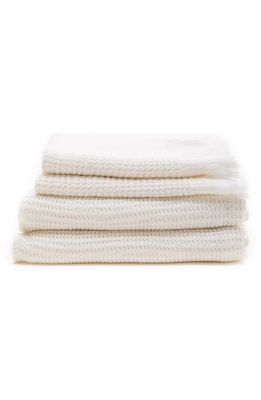 House No.23 Ella Waffle Towel in White