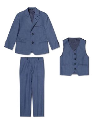 HOUSE OF CAVANI KIDS single-breasted three-piece suit - Blue